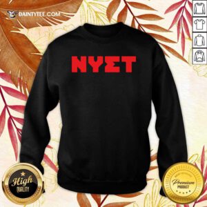 Nyet Red Text Gift Sweater