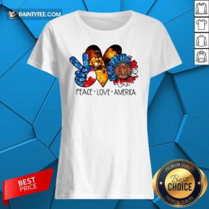 Peace Love America Firefighter Ladies Tee