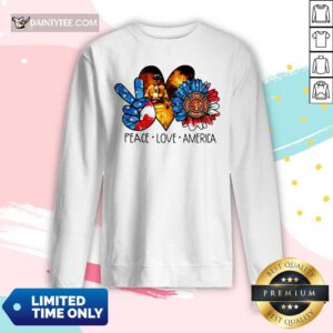 Peace Love America Firefighter Long-sleeved