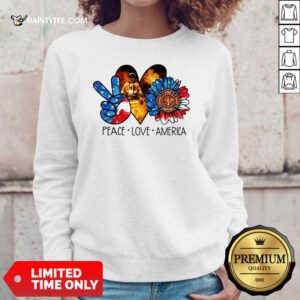 Peace Love America Firefighter Sweater