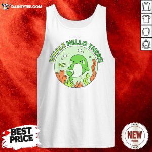 Whale Hello There Cute Cartoon Light Green Orca Whale Tank Top