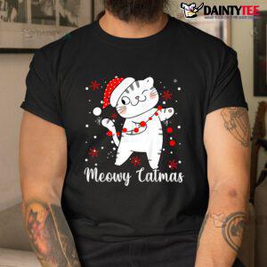Meowy Catmas Cat Christmas Cute Kitten Shirt