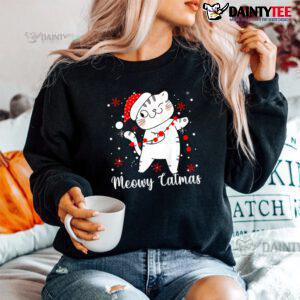 Meowy Catmas Cat Christmas Cute Kitten Shirt