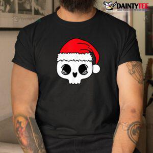 Skeleton Skull Scary Santa Rock N Roll Christmas Shirt