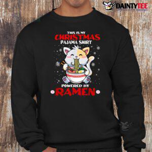 This Is My Gifts Woman Christmas Pajama Cat Eating Ramen Shirt