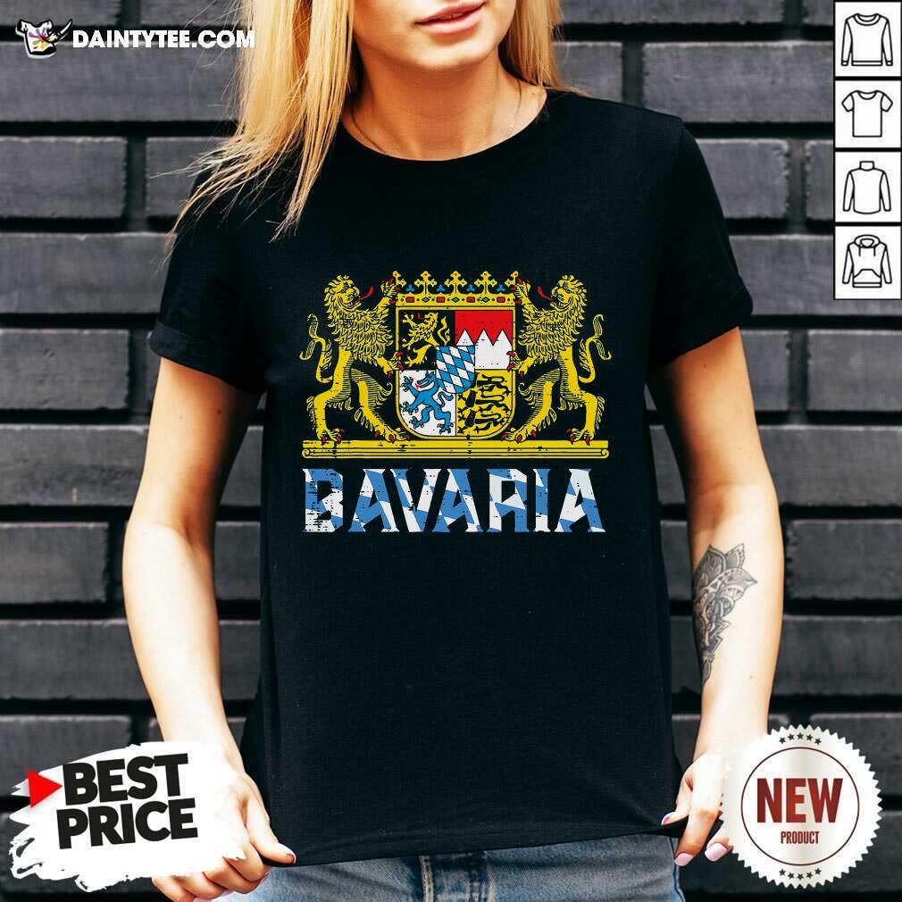 Original Bavaria Crest Lion Vintage German Oktoberfest V-neck