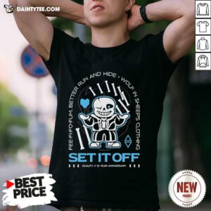 Original Set It Off Duality 10 Year Anniversary Undertale Sans Skeleton T-Shirt