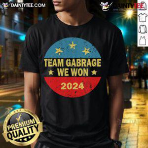 Alt Text: Awesome Team Garbage T-Shirt for Trump 2024 Elections featuring bold graphics promoting Team Garbage support.