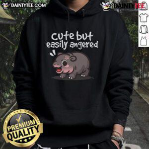 Adorable angry hippo hoodie featuring a cute but easily angered hippo graphic, perfect for casual wear.