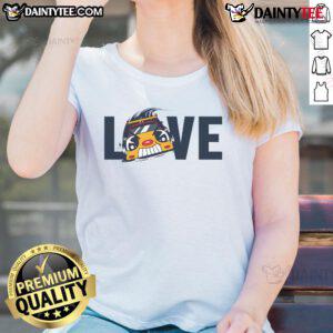 Alt Text: Cute slot car design on a ladies tee featuring a mini RC car, perfect for sports enthusiasts and slot car lovers.
