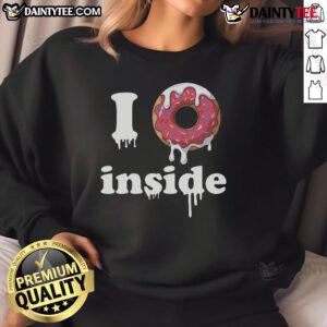 Funny 'I Donut Inside' naughty adult meme sweatshirt featuring a playful donut graphic and humorous text design.