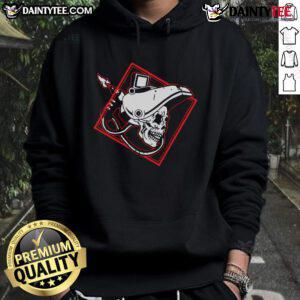 Funny welder skull design on a MIG welding hoodie, perfect for welding enthusiasts and humor lovers.
