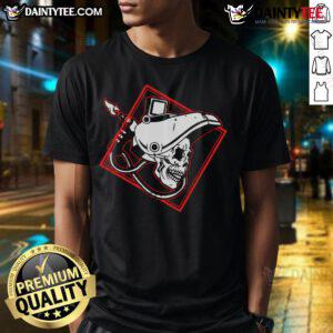 Funny welder skull graphic on a Mig welding t-shirt, perfect for welding enthusiasts and humor lovers.
