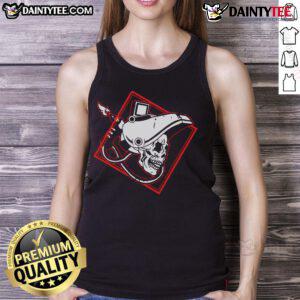Funny welder skull graphic on a MIG welding tank top, perfect for welding enthusiasts and humor lovers.