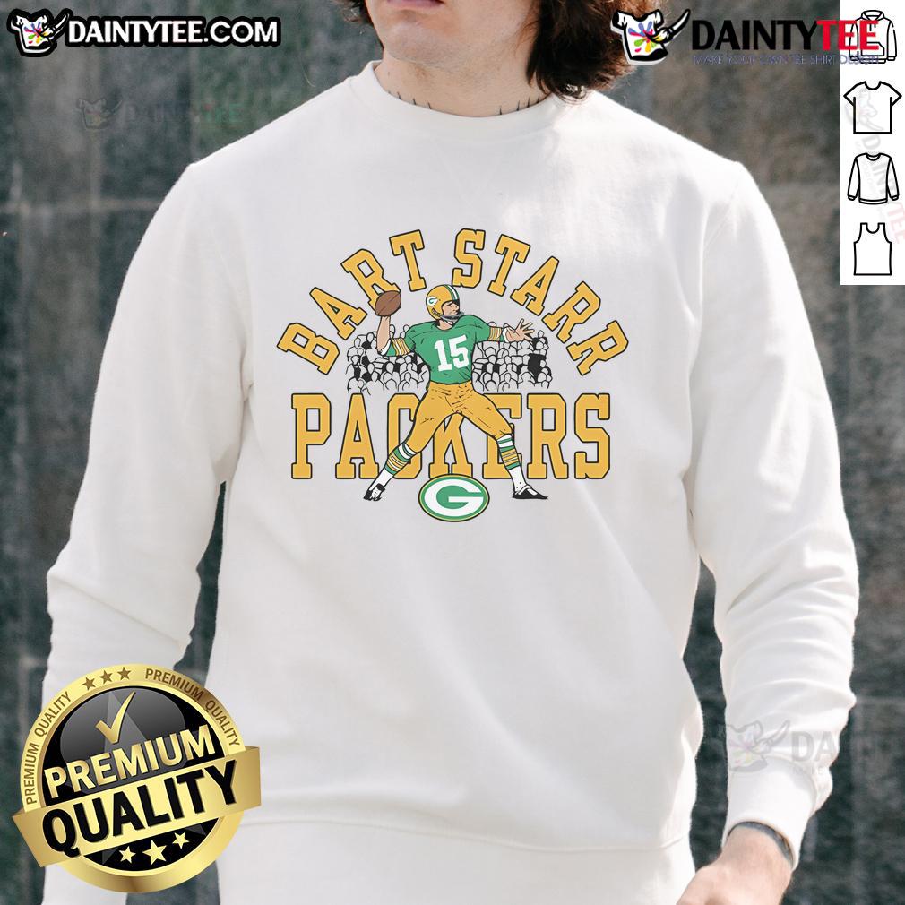 Good Packers Homage 15 The Starr Sweatshirt featuring a vintage design paying tribute to football legend Bart Starr.