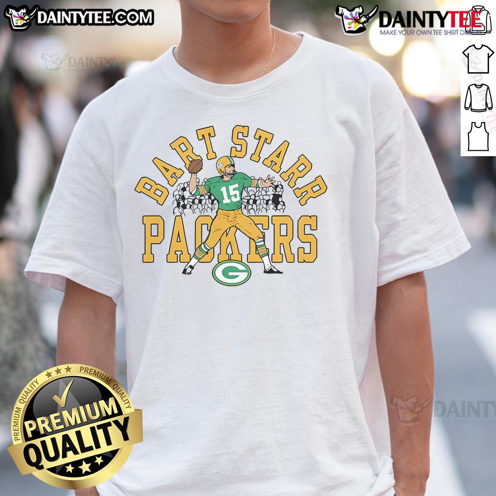 Good Packers Homage The Starr T-Shirt featuring vintage design honoring legendary player Bart Starr.