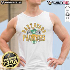 Good Packers Homage 15 Starr Tank Top showcasing a stylish design for fans, perfect for game day wear.