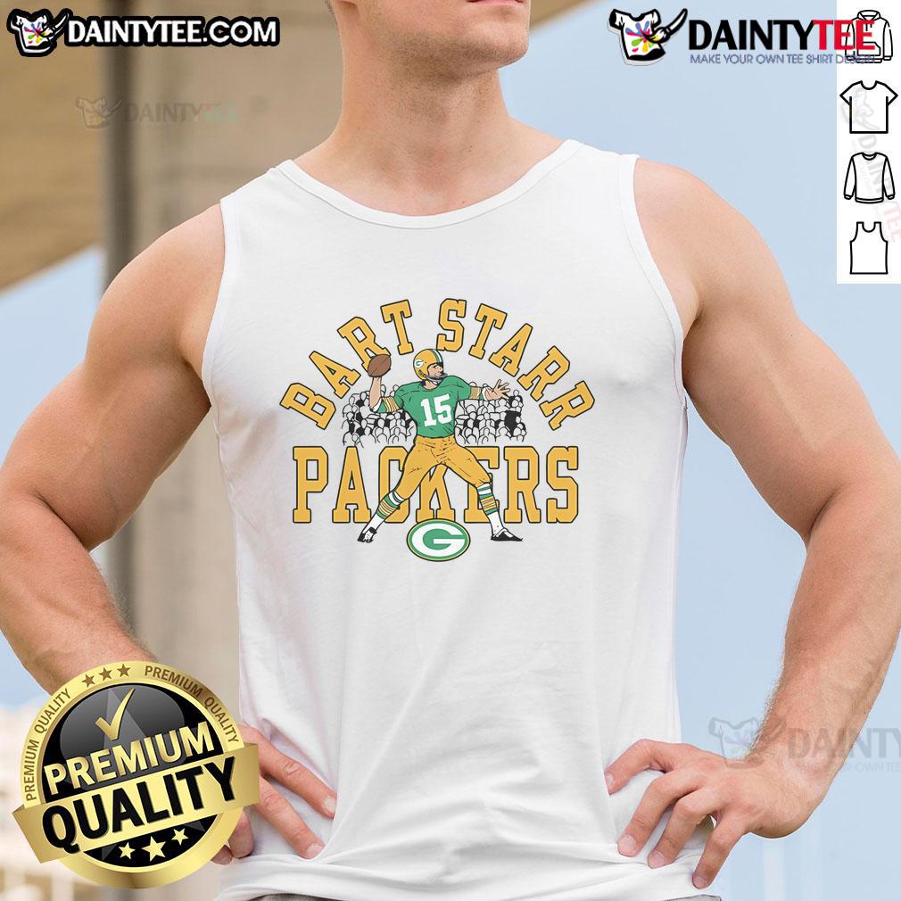 Good Packers Homage 15 Starr Tank Top showcasing a stylish design for fans, perfect for game day wear.