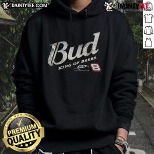 Alt Text: Awesome Bud King of Beers Dale Earnhardt Jr. Jr. Motorsports driver hoodie in vibrant colors, perfect for racing fans.
