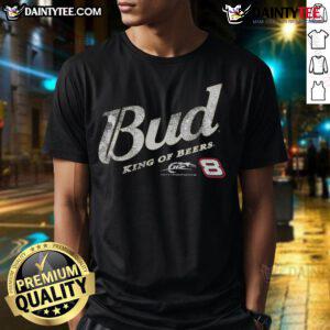 Alt Text: Awesome Bud King Of Beers Dale Earnhardt Jr. Jr Motorsports Driver T-Shirt featuring vibrant graphics and bold colors.