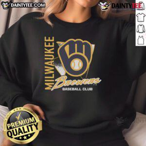 Awesome Milwaukee Brewers side arm baseball club sweatshirt featuring team logo and stylish design for fans.