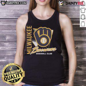 Awesome Milwaukee Brewers side arm baseball club tank top featuring vibrant team colors and stylish design.