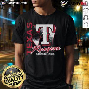 Awesome Texas Rangers Side Arm Baseball Club T-Shirt featuring vibrant team colors and a stylish design for fans.