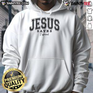 Funny Christian Jesus Saves hoodie featuring a humorous design, perfect for expressing faith and style.