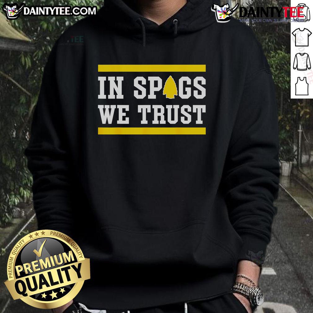 Funny KC In Spags We Trust Hoodie featuring playful design, perfect for Kansas City Chiefs fans and game day apparel.