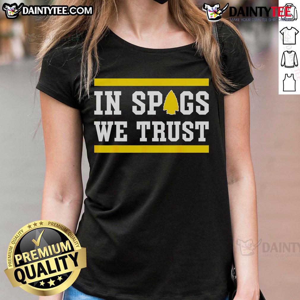 Funny KC In Spags We Trust Ladies Tee featuring a playful design for Kansas City fans, perfect for game day.