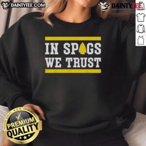 Funny KC In Spags We Trust sweatshirt featuring bold text and a stylish design, perfect for Kansas City fans.