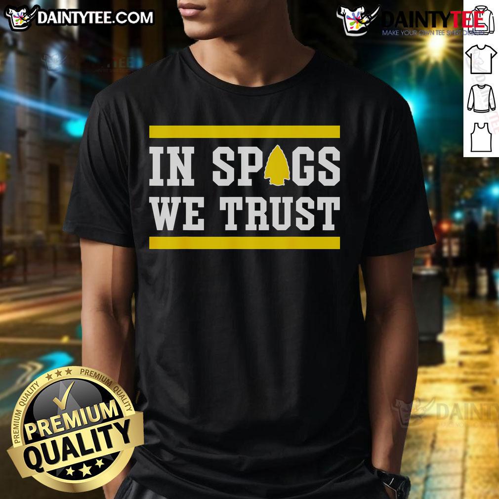 Funny KC In Spags We Trust T-Shirt featuring a humorous design perfect for fans and casual wear.