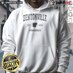 Good Bentonville Arkansas vintage sports hoodie established 1973, showcasing a stylish design and comfortable fit.