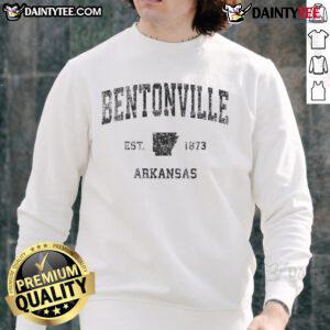 Vintage Good Bentonville Arkansas AR sweatshirt established 1973, featuring a classic sports design in bold colors.