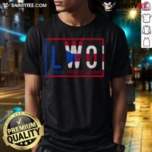 Good Lwo Latino World Order Puerto Rico T-Shirt featuring vibrant colors and bold graphics, perfect for fans and collectors.