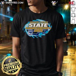 Good NCHSAA Swimming and Diving State Championships 2025 T-Shirt featuring vibrant design and event logo.