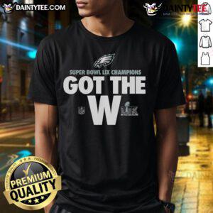 Good Nike Philadelphia Eagles Black 2024 Super Bowl Champions T-Shirt featuring team logo and iconic championship design.