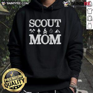 Good Scout Mom hoodie for scouting troop supporters, perfect for camping and outdoor adventures with family.