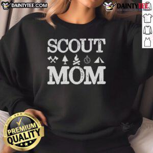 Good Scout Mom sweatshirt showcasing support for scouting troops during camping adventures and outdoor activities.