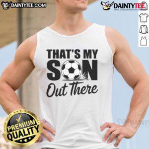 Good Soccer Mom and Dad Proud Parent Game Day Tank Top worn by enthusiastic supporters at a soccer match.