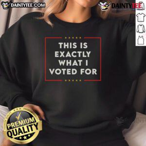 Good This Is Exactly What I Voted For Sweatshirt in bold text, showcasing a cozy design perfect for expressing your vote.