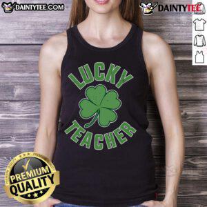 Happy Lucky Teacher St. Patrick's Day tank top featuring a festive design and vibrant colors, perfect for celebrating.