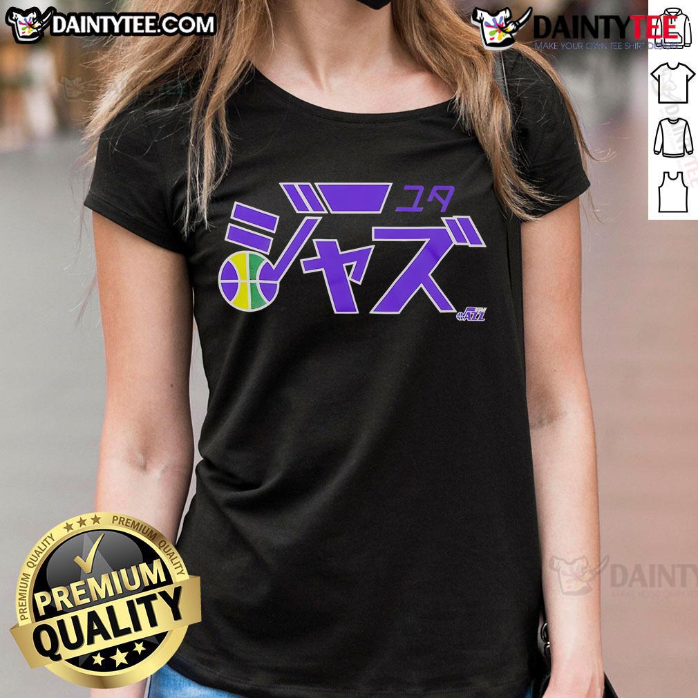 2025 NBA All-Star Game Utah Jazz logo on a stylish Japanese ladies tee, perfect for basketball fans.