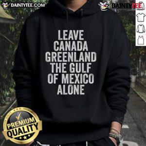 Stylish hoodie featuring 'Hot Leave Canada' design with Greenland and Gulf of Mexico graphics, perfect for travel lovers.