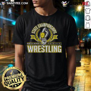 Hot Nchsaa Wrestling Men's and Women's Individual State Championships 2025 T-Shirt featuring vibrant graphics and bold design.