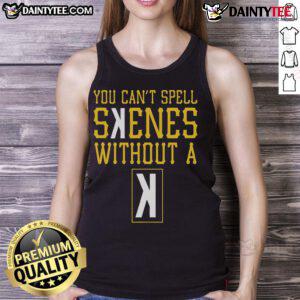 Paul Skenes in a stylish tank top, showcasing 'Can't Spell Skenes Without A K' in vibrant colors, Pittsburgh vibe.