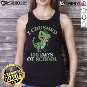 Nice 100 Days of School Tyrannosaurus tank top featuring a fun dinosaur design for kids celebrating school milestones.