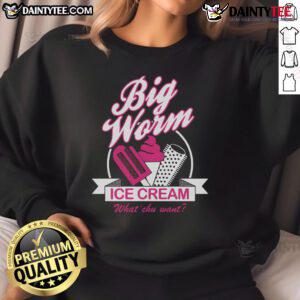 Colorful Nice Big Worm Ice Cream sweatshirt featuring playful design, perfect for casual wear and quirky fashion lovers.