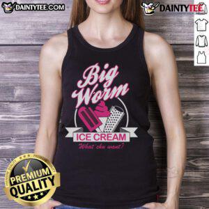 Colorful Nice Big Worm Ice Cream What Chu Want tank top design featuring a fun, playful graphic illustration.