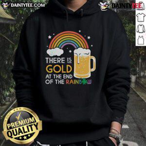 Nice Gold At The End Of The Rainbow Hoodie featuring a vibrant rainbow design and cozy fit for stylish comfort.